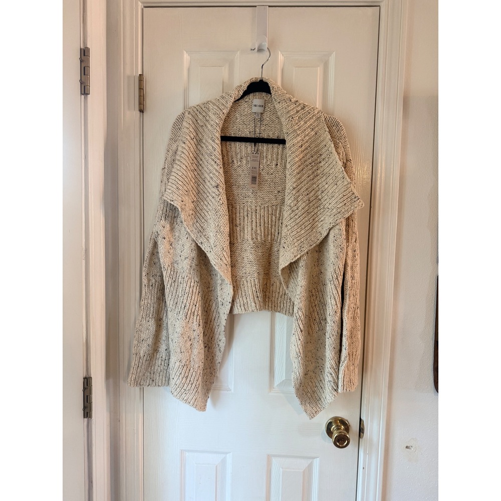 NIC AND ZOE Speckled Shawl‎ Collar Cardigan Sweater XXL Neutral Mix